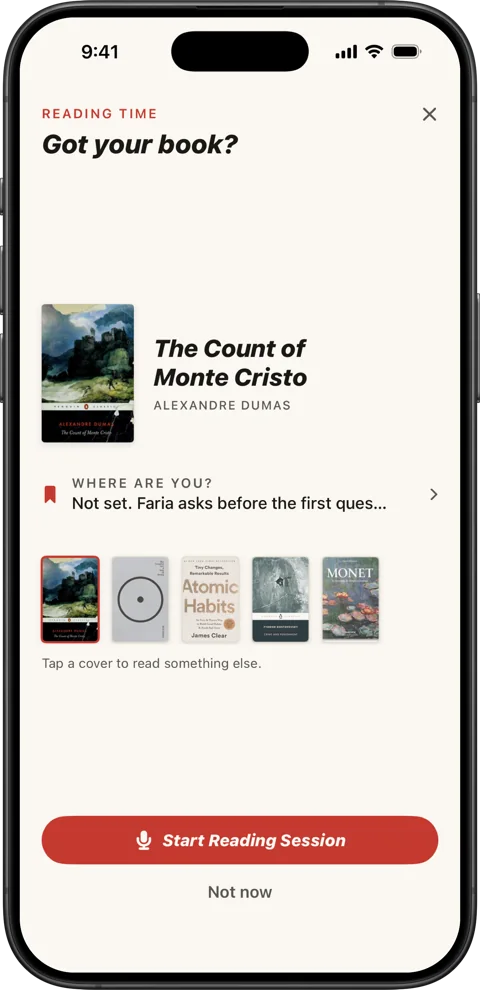 Got your book? Today's book, The Count of Monte Cristo, ready to start